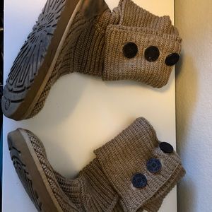 UGG Classic Cardy Knit Boots In the classic Tan color.